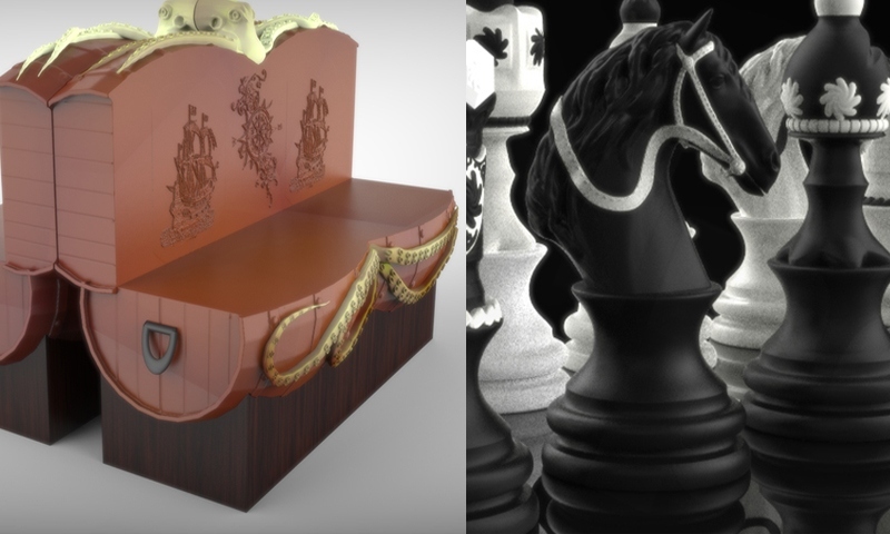 Fotorealistische Rendering mit einer Reflexion von kleinen Details.